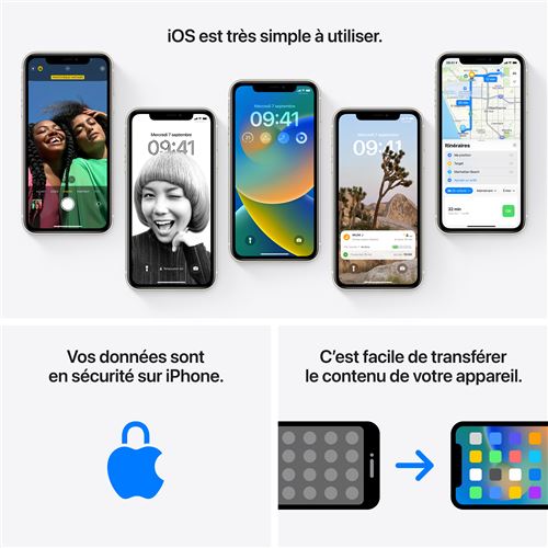 Apple, iPhone 11, Jaune, "6,1", 128 Go, 6GB RAM, A13 Bionic "Neuf"