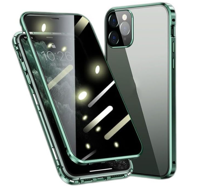 Pochette magnétique anti-espion pour iPhone-écran fumé
