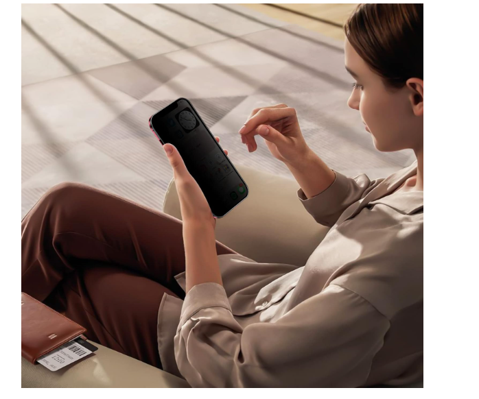 Pochette magnétique anti-espion pour iPhone-écran fumé