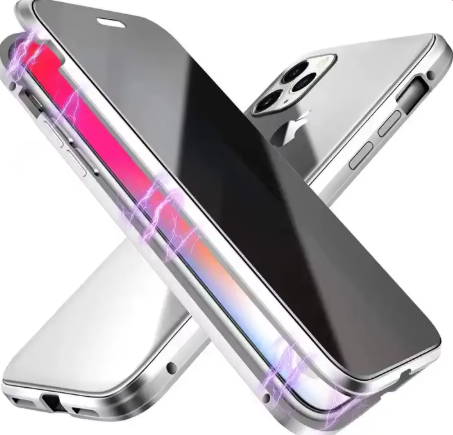 Pochette magnétique anti-espion pour iPhone-écran fumé