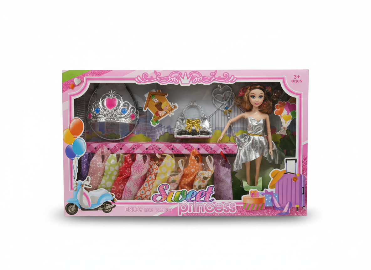Ensemble poupée princesse avec tenues – Sweet Princess – JD-086