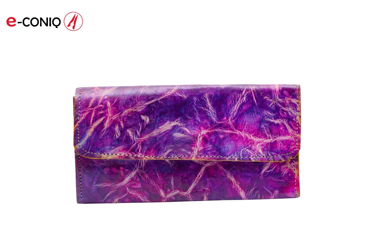 Porte feuille en cuir (Violet)
