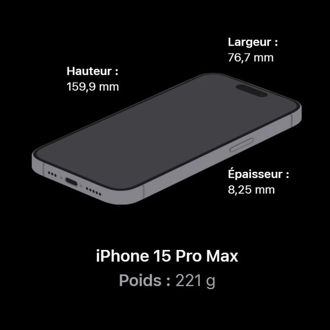 Apple, iPhone 15 Pro Max, Titane Sable, 2 nano Sim, 512 GB, 6,7", A17 Pro, 8GB RAM, iOS 17,"Neuf"