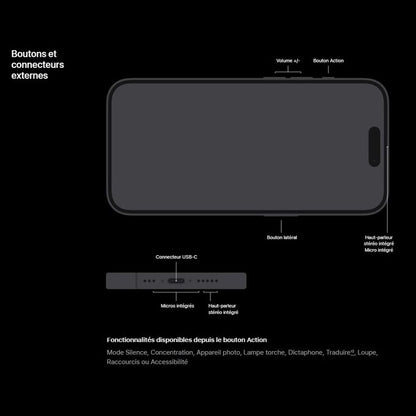 Apple, iPhone, 15 Pro, 128 GB, Titane Bleu, 6,1", A17 Pro, 8GB RAM? iOS 17, "Neuf"