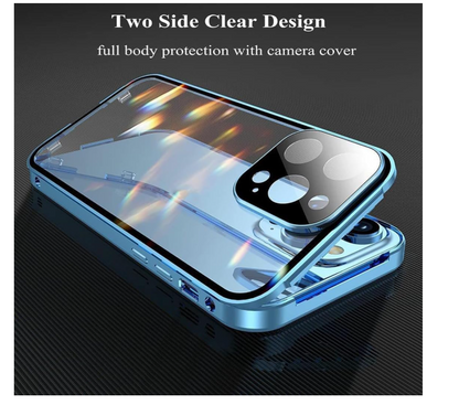 Pochette magnétique anti-espion pour iPhone-écran fumé
