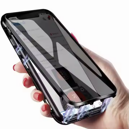 Pochette magnétique anti-espion pour iPhone-écran fumé