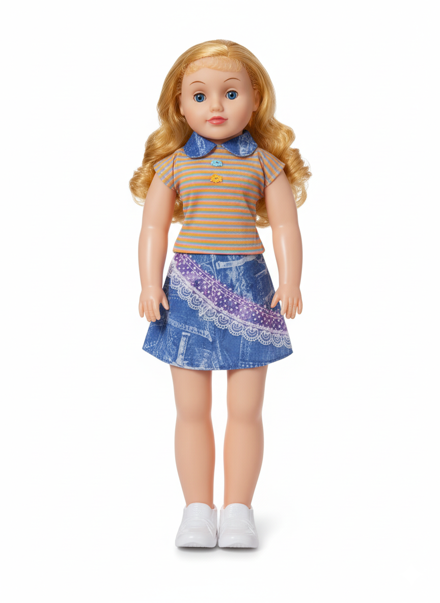 Grande poupée fille 70 cm avec tenue décontractée – AK-284