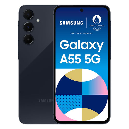 Samsung Galaxy A55, 6,7",Bleu Nuit , Double nano SIM, 256 Go, 8 GB RAM, 5G "Neuf"