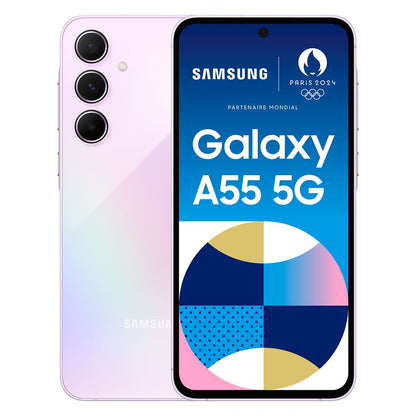 Samsung Galaxy A55, 6,7",Lilas (Violet), Double nano SIM, 256 Go, 8 GB RAM, 5G "Neuf"